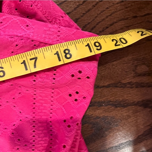 🧁y2k hot pink eyelet halter flowy dress beach cover up cocktail dinner date - Picture 9 of 10